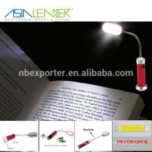 ABS Head и алюминиевый держатель магнит в нижней части Работает на батарею AAA Гибкая светодиодная лампа 1W COB Book Light